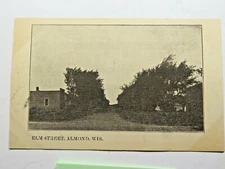 c1898 Antique Postcard Mailing Card Elm Street Almond WI Dirt Streets A5606