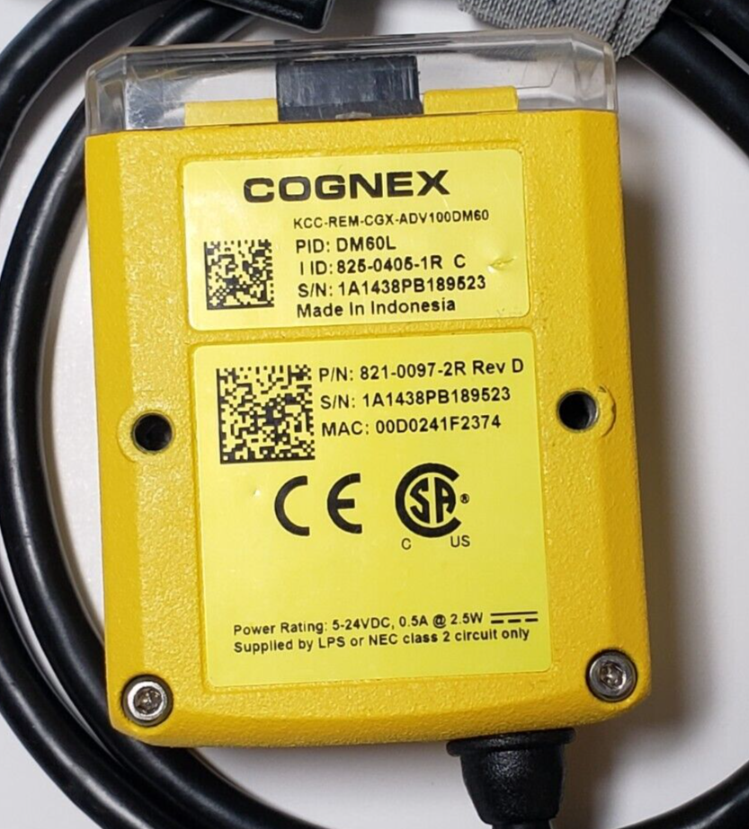 Cognex DM60L Dataman 60 Barcode Reader ADV100DM60 DM-60L-00 w/ 60