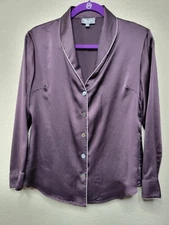 JULIANNA RAE Evening Lounge Size M 100% Silk Pajama Top