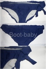 Blue Hipster Bikini Bottoms With Foldover Tie Side Waistband Size 16 Holiday NEW