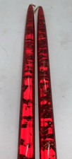 2 Lucite Candlesticks Red Gold Flecks 12" Taper Christmas Acrylic Vintage MCM