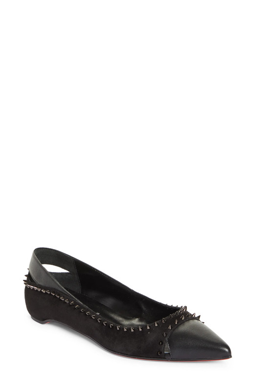 100% AUTH NEW WOMEN LOUBOUTIN DUVETTINA BALLET/BALLERINA FLATS EU 38.5/US 8.5