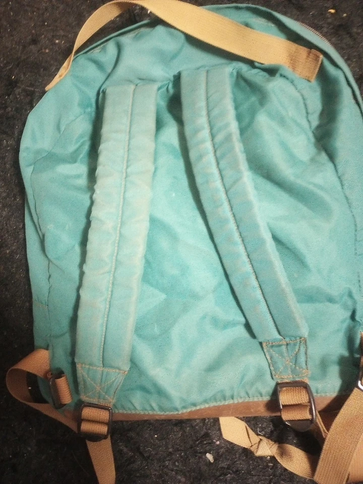 Mochila vintage LL Bean verde y marrón Foto 2 de 4