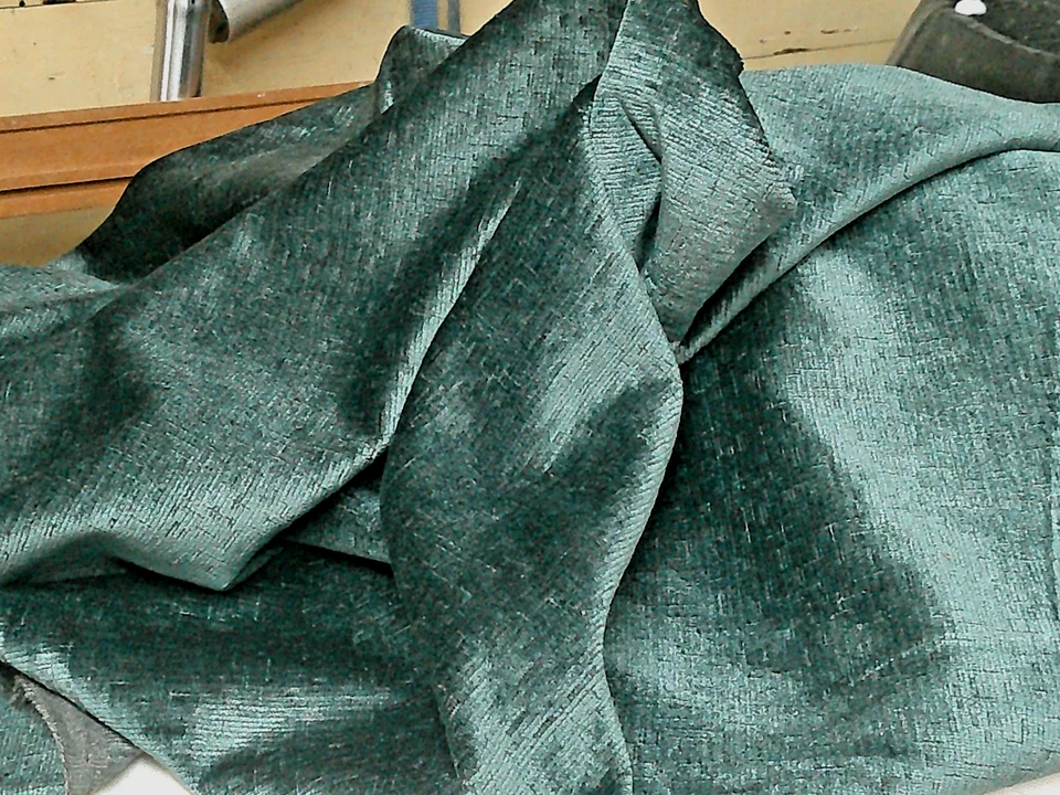 Teal Green Textured/Cut Velvet Wonderful Sheen Plush Soft Hand 54 In. 4 Yards - Image 2 of 4