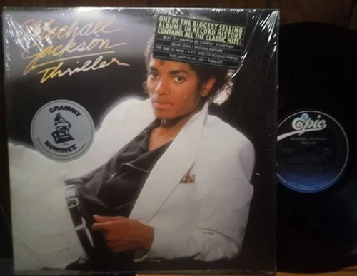 MICHAEL JACKSON "Thriller" Original 1982 In Shrink-Grammy and Hype Stickers