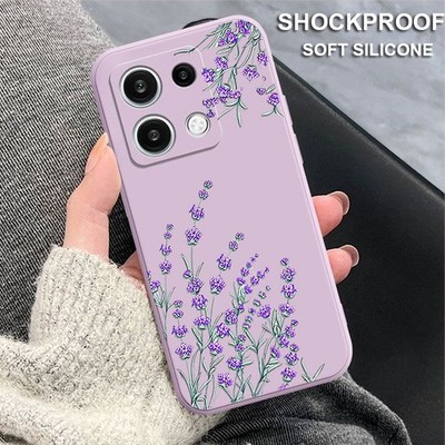 Silicone Soft Lavender Case For Xiaomi 14T Redmi Note 14 13 12 Pro Poco X6 Cover