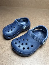 Crocs Baby Classic Clogs Size 4 C4 Infant/toddler Navy Blue Very Good Condition