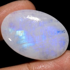 Natural Rainbow Moonstone Oval Cabochon Loose Gemstone 35.5 Ct 31X22X6mm X-18321