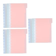 3 Sets Index Tabs Plastic Binder Dividers with Page Blank Writable