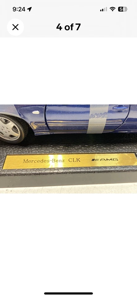 Anson Blue Mercedes Benz CLK AMG Diecast Collectible Car 1 18 Scale Excellent - Image 2 of 4