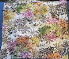 Vintage Scarf Retro Multicolor Floral Semi-Sheer 14"x60"