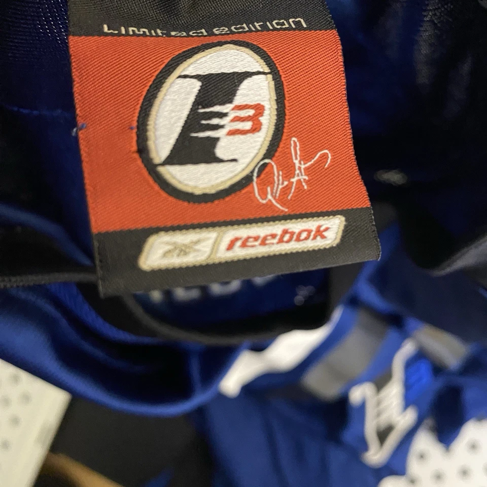 Camiseta de fútbol Allen Iverson Reebok para hombre grande #3 azul cosida baloncesto I3 Y2K Foto 3 de 4