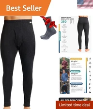 Midweight Merino Wool Thermal Pants for Men - Soft, Moisture-Wicking Design