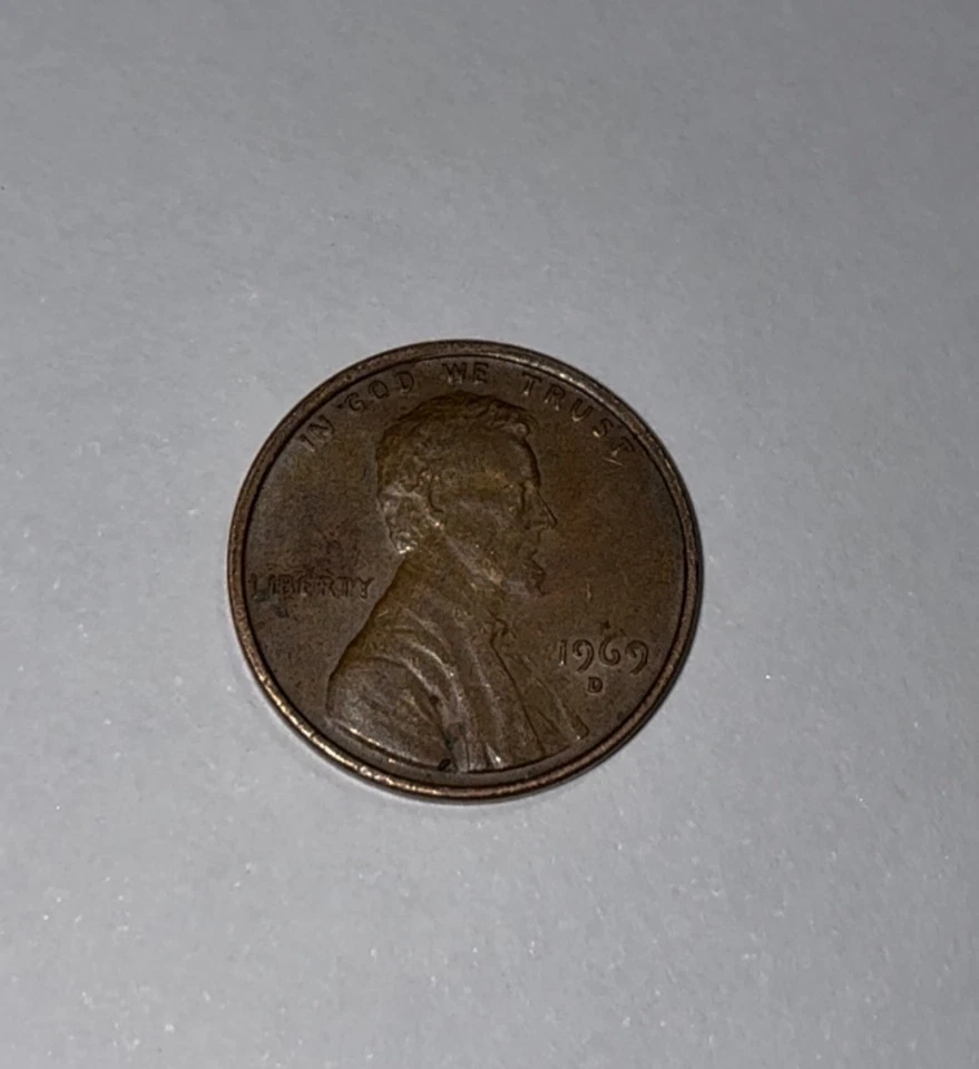 RARE 1969 D Lincoln Penny Cent- DDO Weak Fg, Letter Errors Coin! - Image 3 of 4