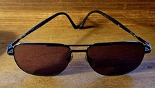 Vintage Firenza Blue Pilot Metal Sunglasses 59