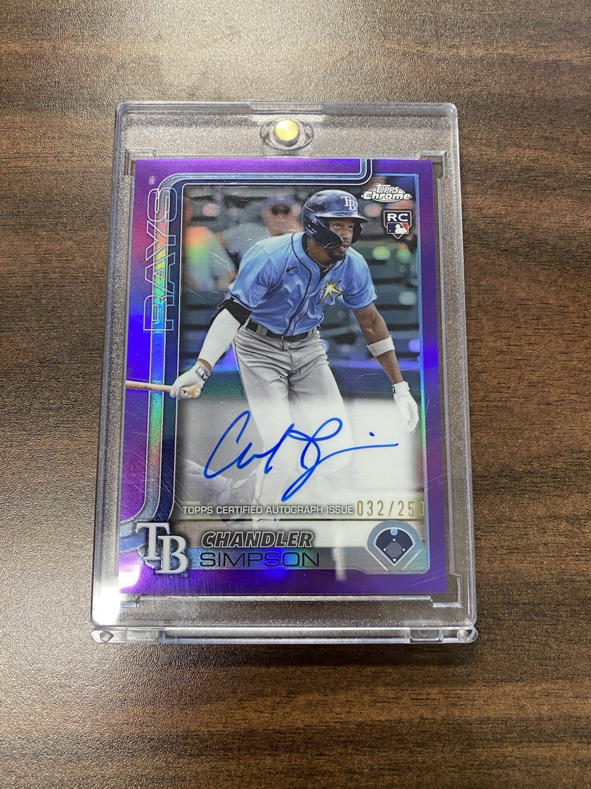 2025 Topps Chrome Baseball Chandler Simpson Rookie Auto Purple /250 #RA-CSI