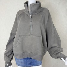 Lululemon Scuba Oversized Funnel Neck Half Zip Women's XL/XXL Taupe Fleece