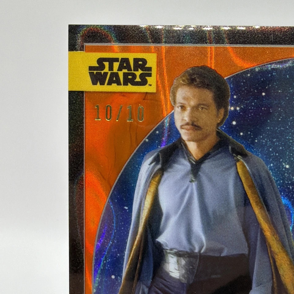 2024 Topps Star Wars Chrome Lando Calrissian Galactic Gear Orange OMEGA 10 /10 ! - Image 2 of 4