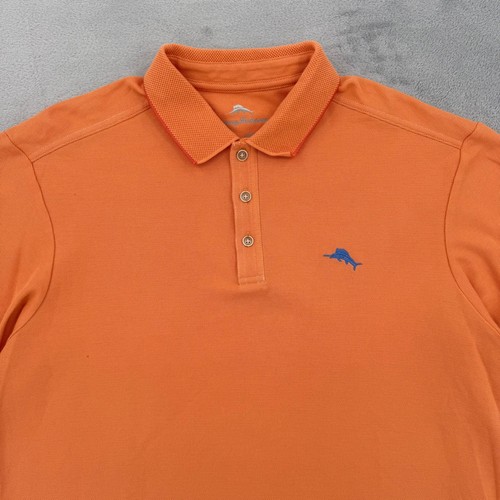 Tommy Bahama orangefarbenes kurzärmliges Poloshirt für Herren Delphin-Logo Größe Large - Bild 3 von 13