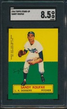 1964 TOPPS STAND UP BASEBALL SANDY KOUFAX SGC 8.5 NM-MT+ HOF TOUGH!