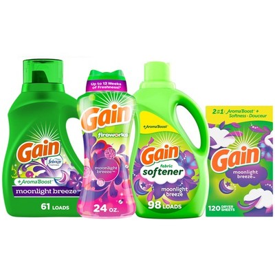Gain Ultimate Scent Lovers Laundry Bundle with Gain Moonlight Breeze
