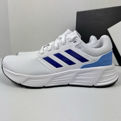 Mens Adidas Galaxy 6  Cushion Running Shoes White Blue IE8141 Sizes 8-10