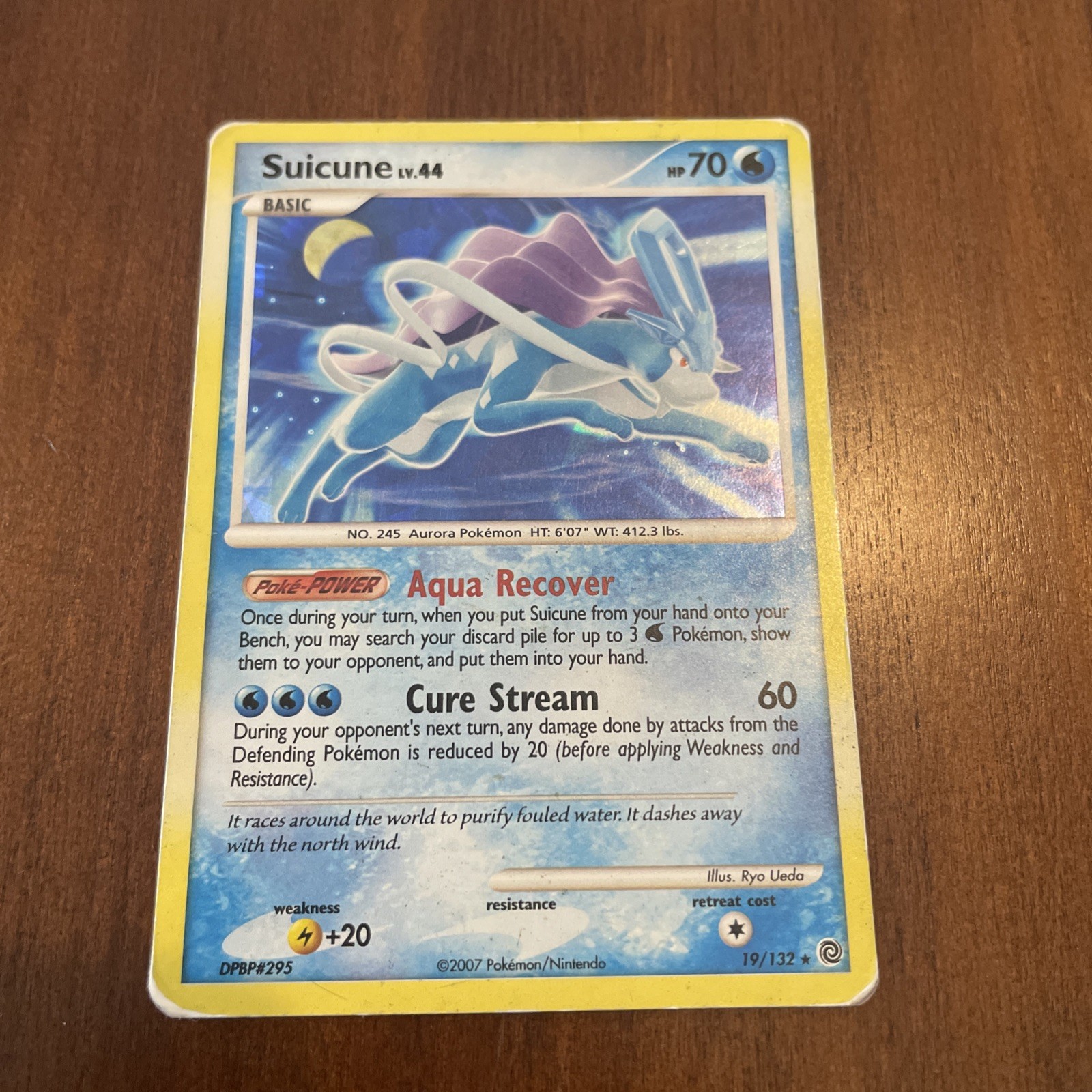 Suicune Holo Rare Secret Wonders SW Water Reverse Holofoil 19/132 2007 HP