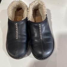UGG Women s Black Leather Slip On Clogs