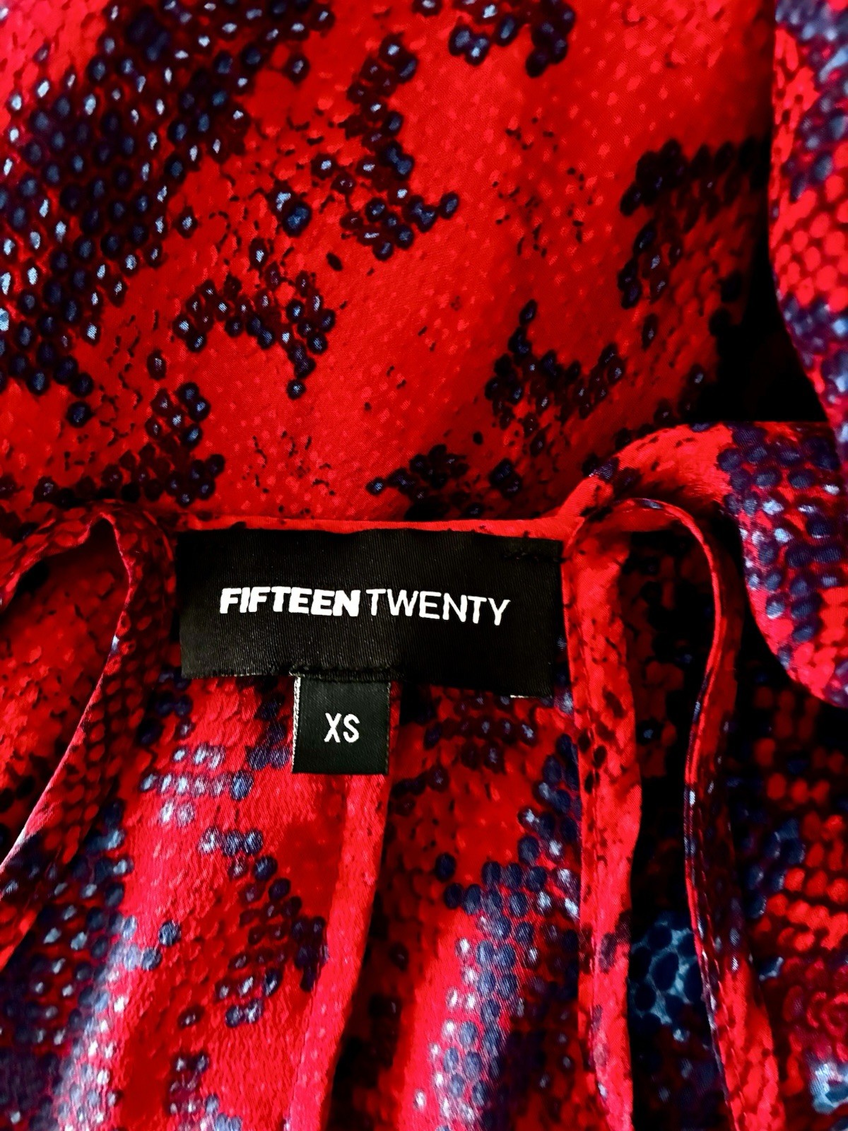 Fifteen Twenty Python Print  Red   Spaghetti Stra… - image 3