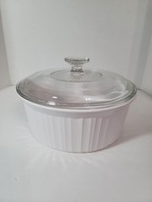 Corning Ware French White F-1-B 2.5 Liter Round Casserole Dish with Corning Lid