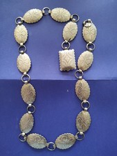 31 in EXTRA NICE Vintage Navajo Silver STAMPED DESIGN Concho Belt