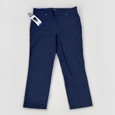 Hilary Radley Tummy Control Slim Pants Womens Large Navy NWT