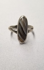 Sterling Silver Lace Agate Ring sz 10