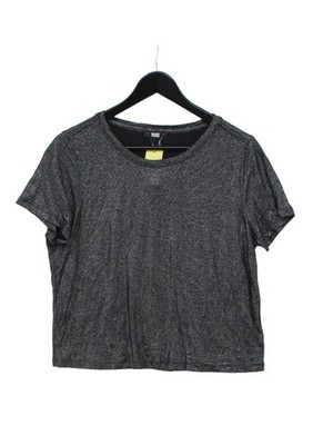 Paige Damen T-Shirt M Grau Baumwolle mit Viskose Kurzarm Rundhals Basic
