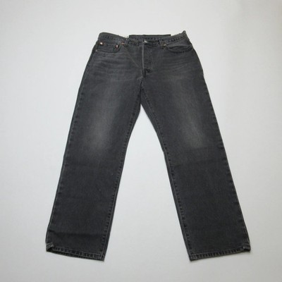 Levis Premium Herren 501 90s Jeans Größe 33x30 Schwarz Denim Straight Leg Baumwolle