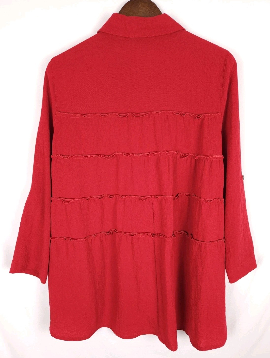 John Mark Size Small Solid Red Ruffle 3/4 Roll Ta… - image 9