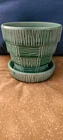 Vintage McCoy Pottery Green Basket Weave Planter MCM