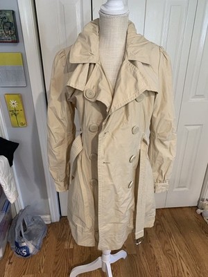 Esprit Double-Sided Belted Trench Coat Jacket Parka Top Beige L New $160