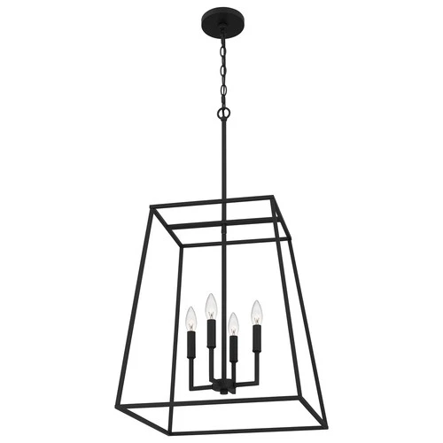 Prescott 4-Light Pendant in Matte Black - Picture 4 of 7