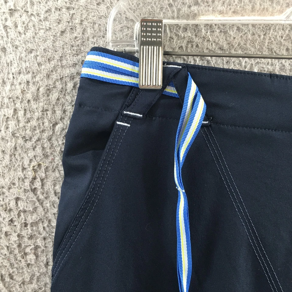 Pantalones Nike Capri para mujer M (32x20 real) azul tiro medio frente plano cremallera bolsillo mosca Foto 3 de 4