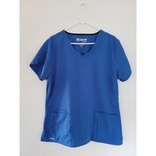 Grey's Anatomy By Barco Active Blue Women's Scrub Top size XL P3