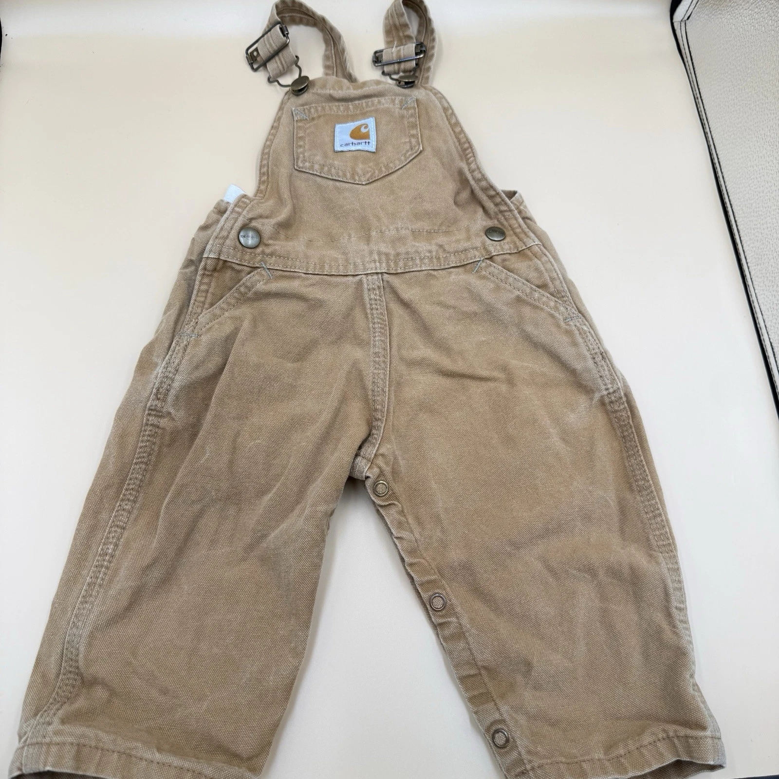 Carhartt Bib Overalls Size 2T Brown Tan Outdoor Grunge Farmer Faded