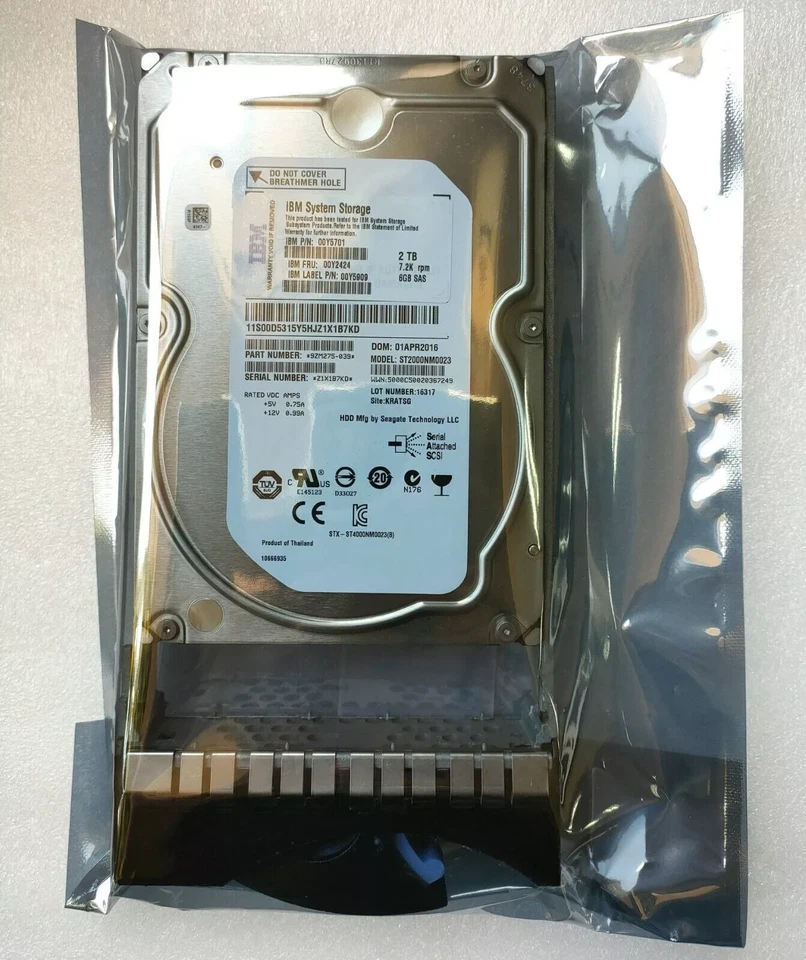 IBM 00Y2471 00Y2424 00Y5715 2TB 7.2K SAS 3.5'' 6Gbs V3700 Hard Drive HDD - Image 2 of 3