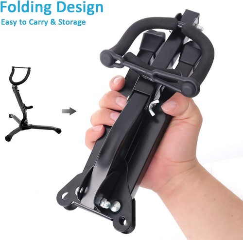 Foldable Saxophone Stand, Alto/Tenor Sax Stand Metal Black and yellow - Picture 5 of 8