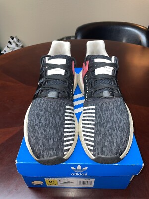 Size 9.5 - adidas EQT Support 93/17 Core Black Turbo Red 2017