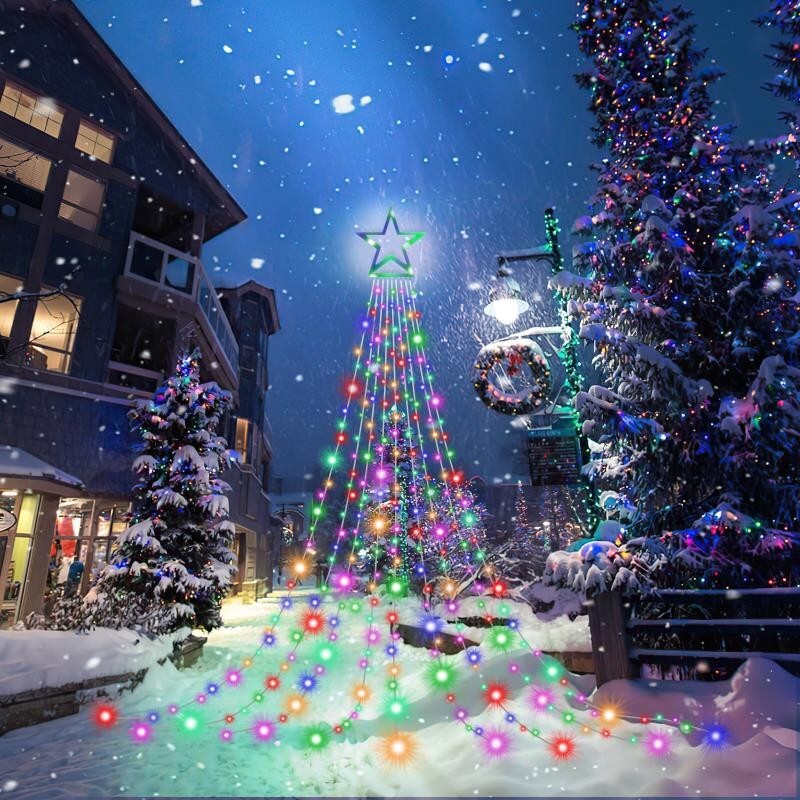 Outdoor Christmas Decorations 344 LED Star Lights Easy Installation