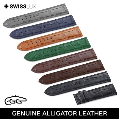 For ZENITH Watch Alligator Crocodile Leather Strap Band Buckle Clasp Brown