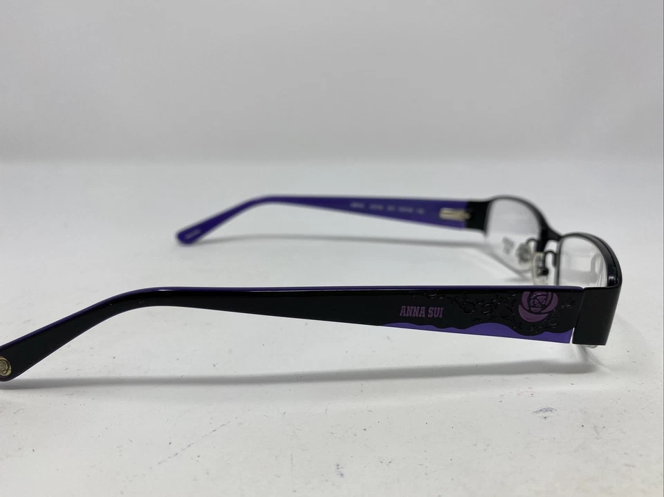 Armação de óculos Anna Sui AS155 007 50-18-140 preto/roxo metal meia aro e M38 - Imagem 4 de 4