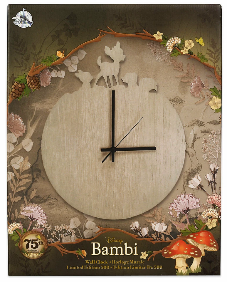 Nuevo reloj de pared de madera 2017 Disney D23 Expo Bambi 75 aniversario LE 500 Foto 3 de 3