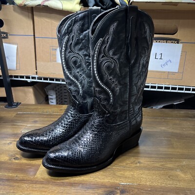 JB DIllon Reserve Python Black Mens size 7 EE JBR 1002EE NWT